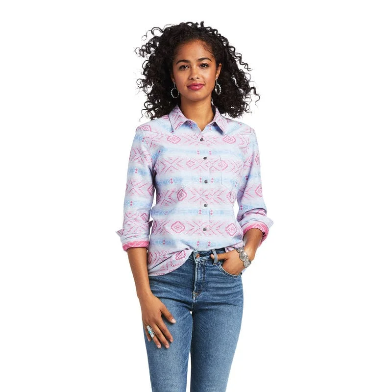 Ariat Women's REAL Arroyo Billie Jean Long Sleeve Button Down Shirt 10039862 Stylish Printed Short Shirt