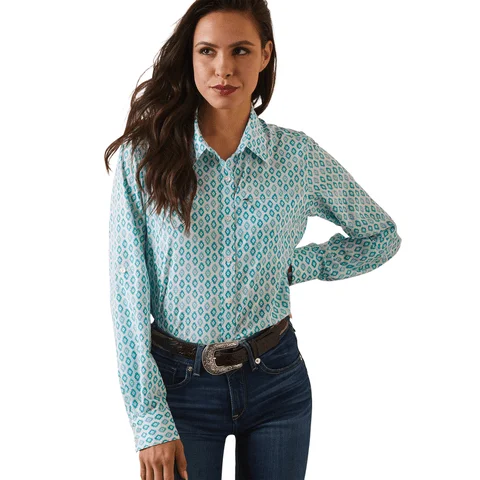 Ariat Women's VentTEK Sea Breeze Print Long Sleeve Stretch Shirt 10043577 Trendy Floral Print Tee