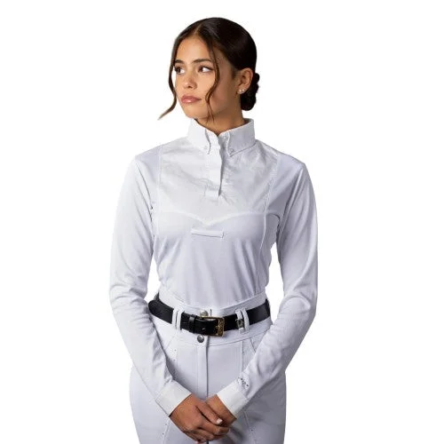 Aubrion Womens/Ladies Tie Keeper Long-Sleeved Shirt Soft Cotton Short Tee