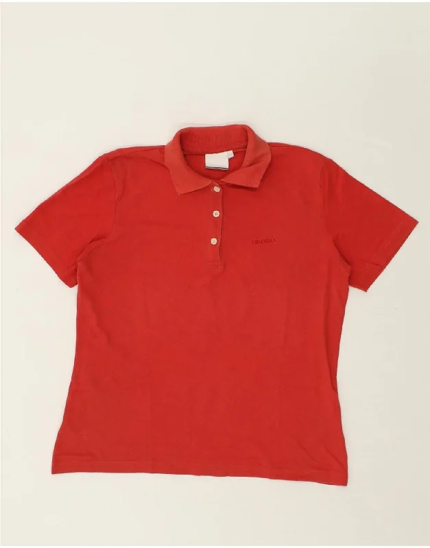 DIADORA Womens Polo Shirt UK 18 XL Red Cotton Elegant Longline Short Shirt