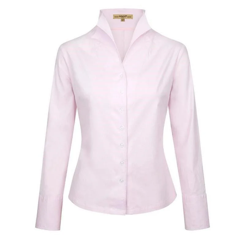 Dubarry Snowdrop Ladies Portrait Collar Shirt - Pale Pink Fashionable Cuffed Short Sleeve