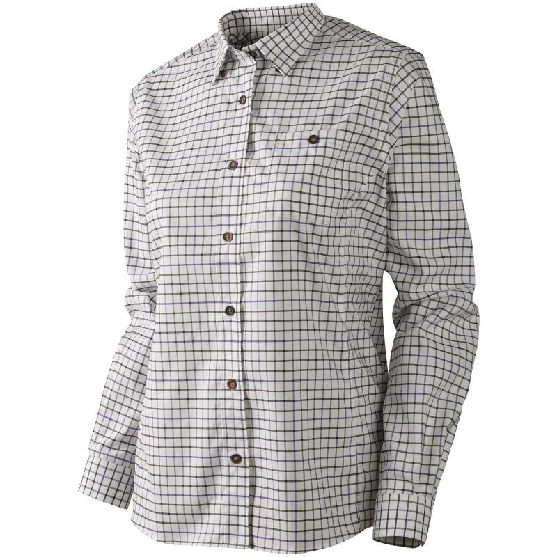 Harkila Lancaster Lady Shirt - Blackberry Check Classic Short Sleeve Blouse