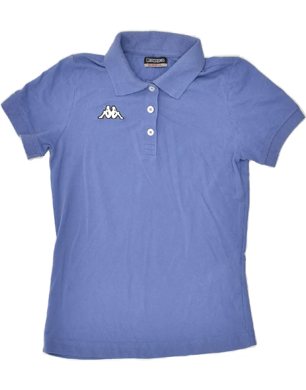 KAPPA Womens Polo Shirt UK 10 Small Blue Cotton Comfortable Summer Short Shirt