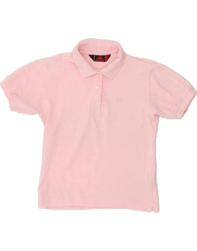 KAPPA Womens Polo Shirt UK 10 Small Pink Cotton Cozy Summer Short Shirt