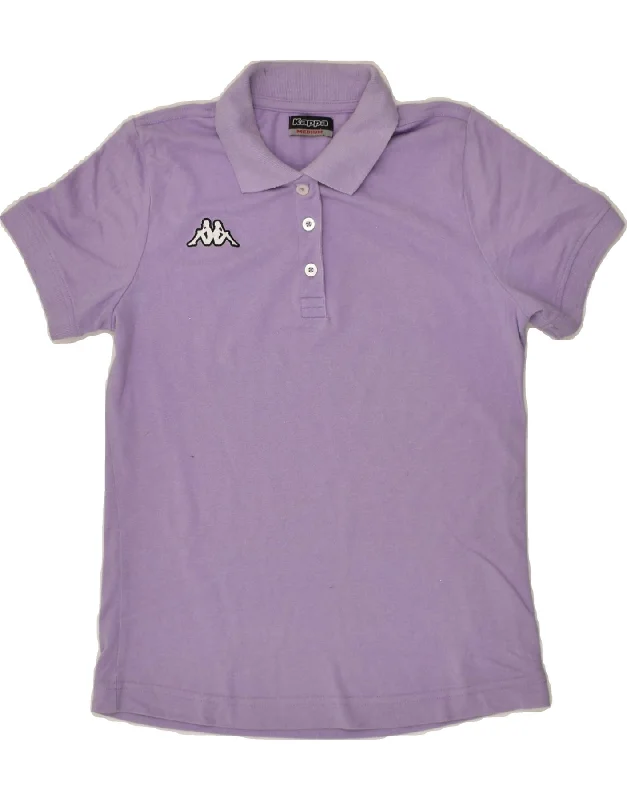 KAPPA Womens Polo Shirt UK 14 Medium Purple Cotton Classic Basic Short Shirt