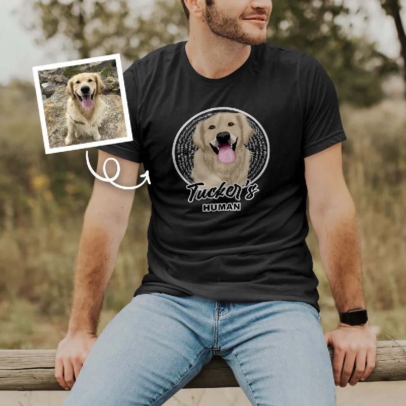 Custom Personalized Dogs Human Shirt from Photo Comfortable Fitted Short Sleeve