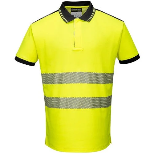 Portwest Unisex Adult Hi-Vis Polo Shirt Stylish Short Sleeve Polo