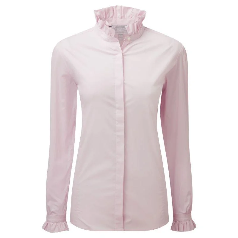 Schoffel Fakenham Ladies Shirt - Pale Pink Cozy Striped Short Sleeve