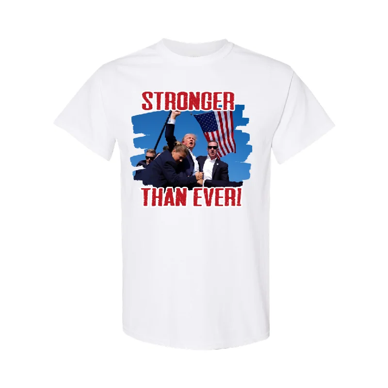 Trump MAGA Stronger Than Ever Graphic T Shirt Casual Loose Short Sleeve