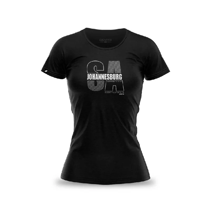 Women's Johannesburg T Shirt (Black) Classic Solid Short Shirt