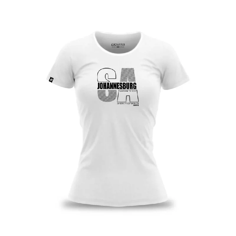 Women's Johannesburg T Shirt (White) Comfortable Graphic Short Sleeve