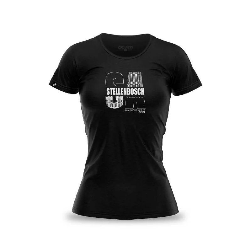 Women's Stellenbosch T Shirt (Black) Stylish Round Neck Shirt