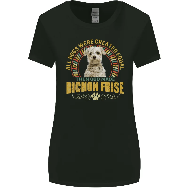 A Bichon Frise Dog Womens Wider Cut T-Shirt Silk Blend Satin Velvet