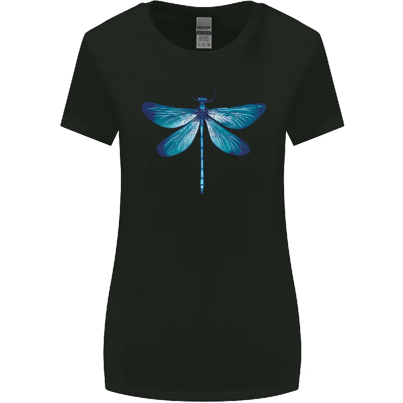 A Blue Dragonfly Womens Wider Cut T-Shirt Boxy Fit Fitted Loose