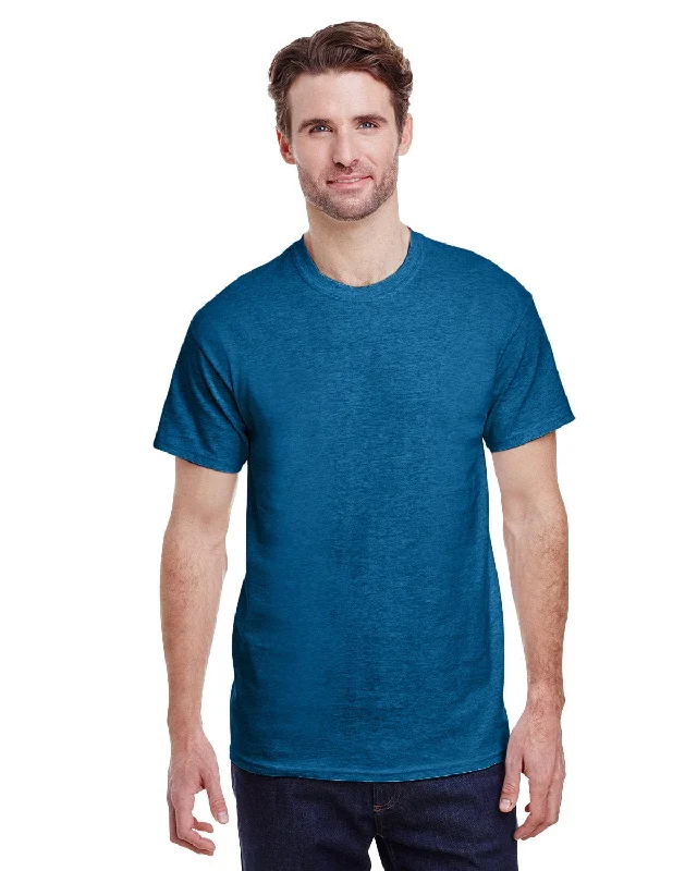 Gildan Heavy Cotton T-Shirt | Antique Sapphire V-Neck T-Shirt Long Sleeve Cotton