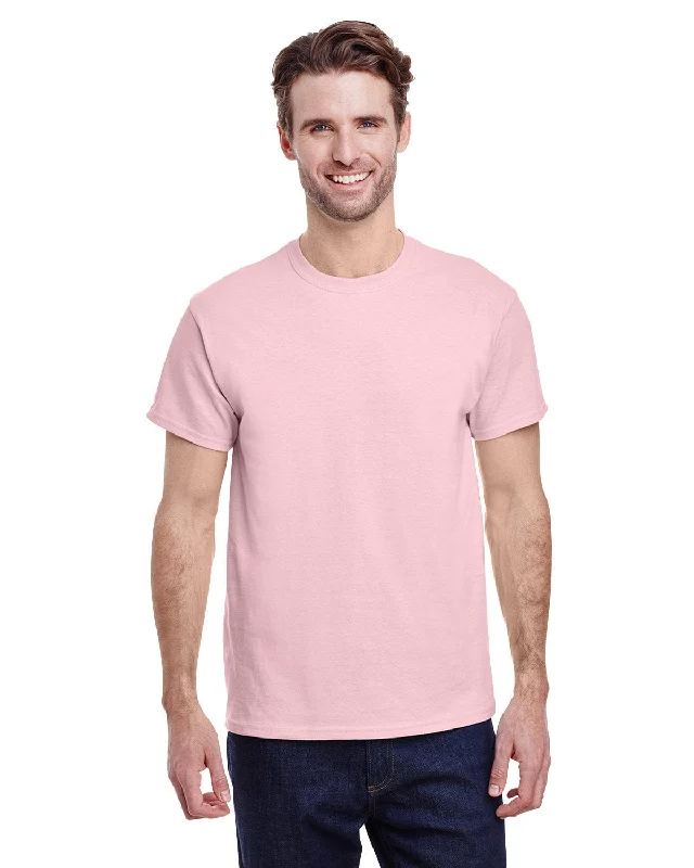 Gildan Heavy Cotton T-Shirt | Light Pink Print Jacquard Patchwork