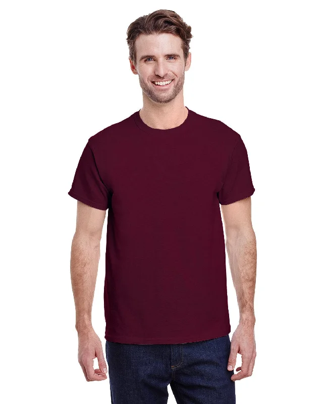 Gildan Heavy Cotton T-Shirt | Maroon Jersey Fabric Tulle Fabric Batik Fabric