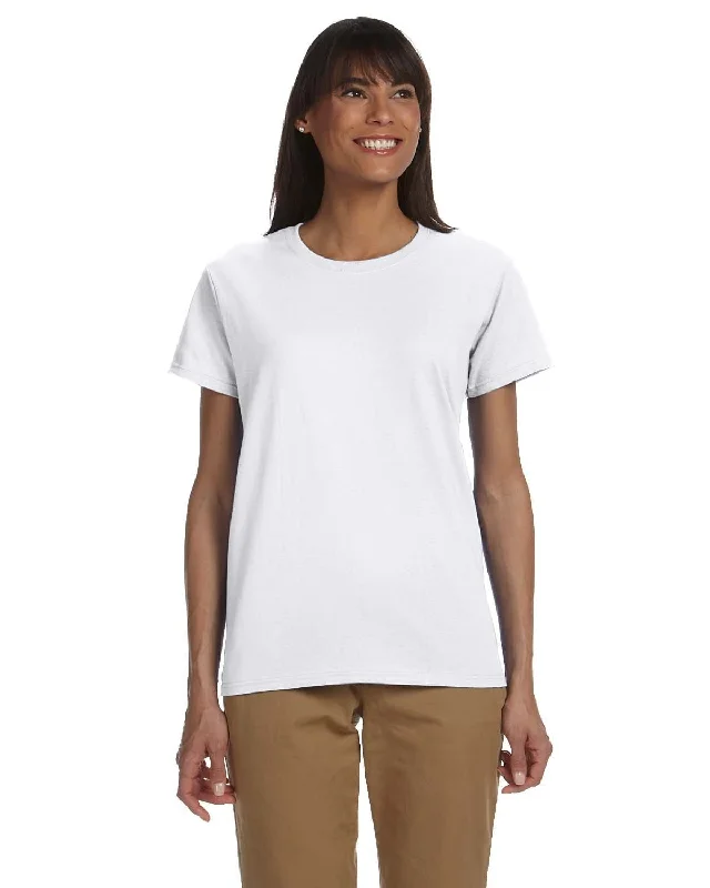 Gildan Ladies Ultra Cotton Heavyweight T-Shirt | White Welt Pockets Slit Pockets