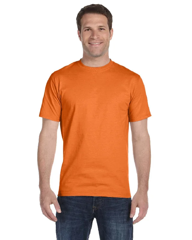 Hanes ComfortSoft 100% Cotton T-Shirt | Safety Orange Fleece Nylon Spandex