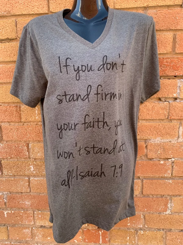 If you don't stand Firm T-Shirt Notch Collar Peter Pan Collar Cowl Neck