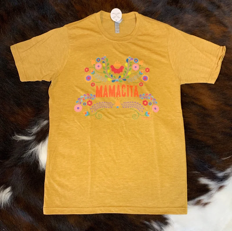 Mamacita Mustard T-Shirt Cashmere Blend Cotton Blend Poly Blend