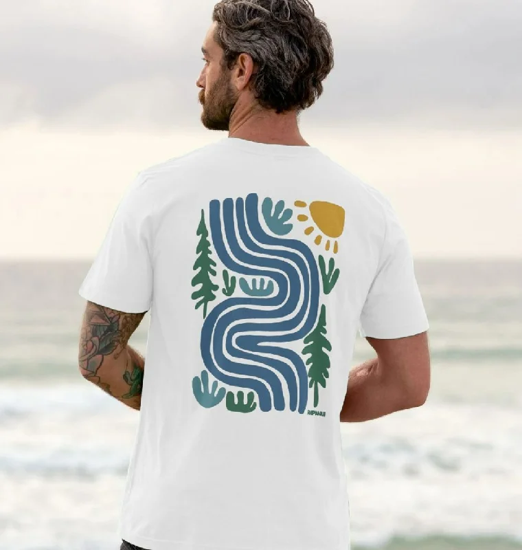 Men's Rivers T-Shirt Handmade Hand-knitted Hand-woven