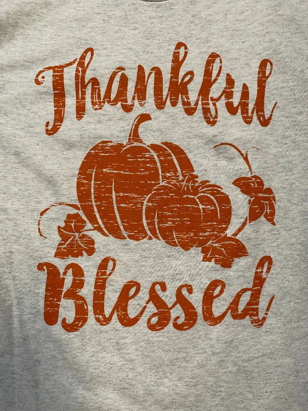 Oatmeal Thankful/Blessed Pumpkin T-Shirt Faux Fur Fabric Real Fur Fabric Shearling Fabric