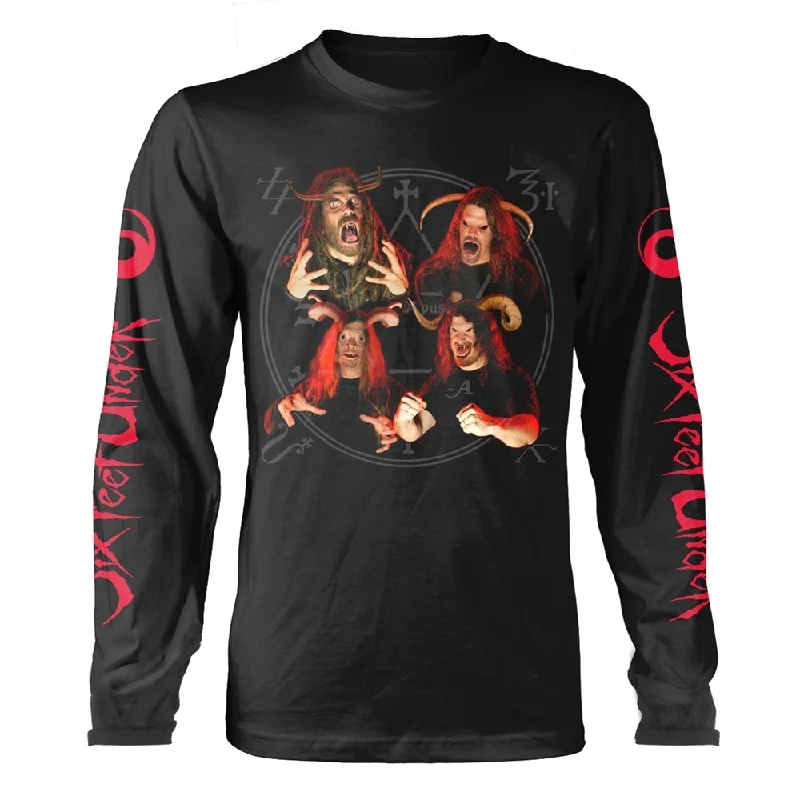 Six Feet Under Unisex Long Sleeved T-shirt: Zombie (back print) Layered Multi-layer Single Layer