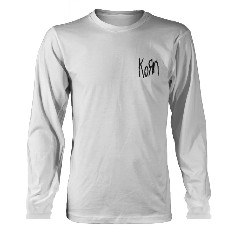 Korn Unisex Long Sleeved T-shirt: Logo Pocket (back print) Cashmere Blend Cotton Blend Poly Blend