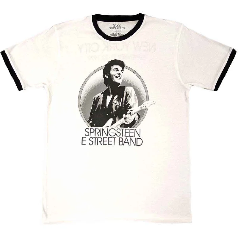 Bruce Springsteen Unisex Ringer T-Shirt: NYC (Back Print) Elegant Classic Vintage