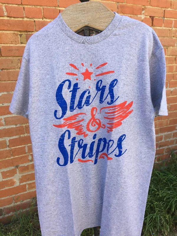 Stars and Stripes T-Shirt Satin Blend Silk Blend Wool Blend