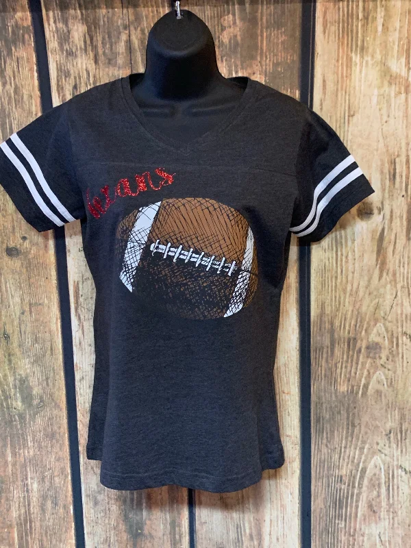 Texans Football T-Shirt Denim Fabric Leather Fabric Suede Fabric