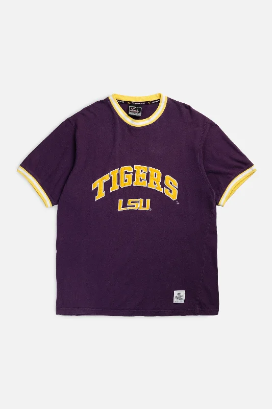 Vintage LSU Tigers Tee - L Thin T-Shirt Open Front Quick Dry