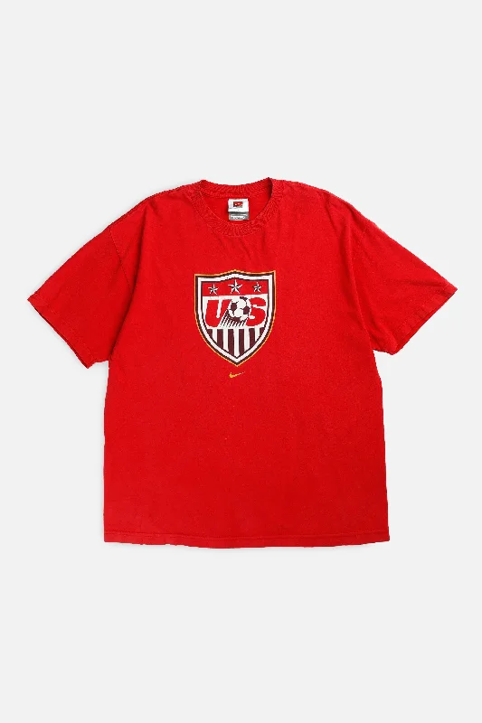 Vintage USA Soccer Tee - L Oversized T-Shirt Spandex breathable