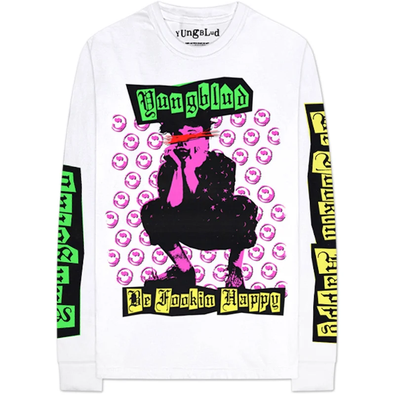 Yungblud Unisex Long Sleeve T-Shirt: Punker (Back & Sleeve Print) Oversized T-Shirt Spandex breathable