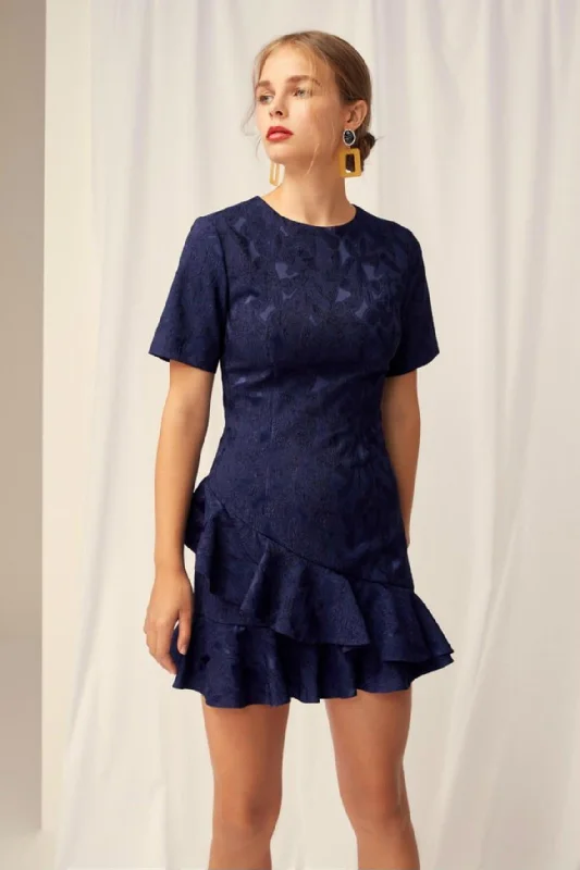 Endless Love Mini Dress Navy Fashionable Button-Front Mini Dress