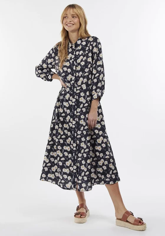 Barbour Womens Cranmoor Daisy Midi Dress, Navy Multi Comfortable Stretch Midi Dress