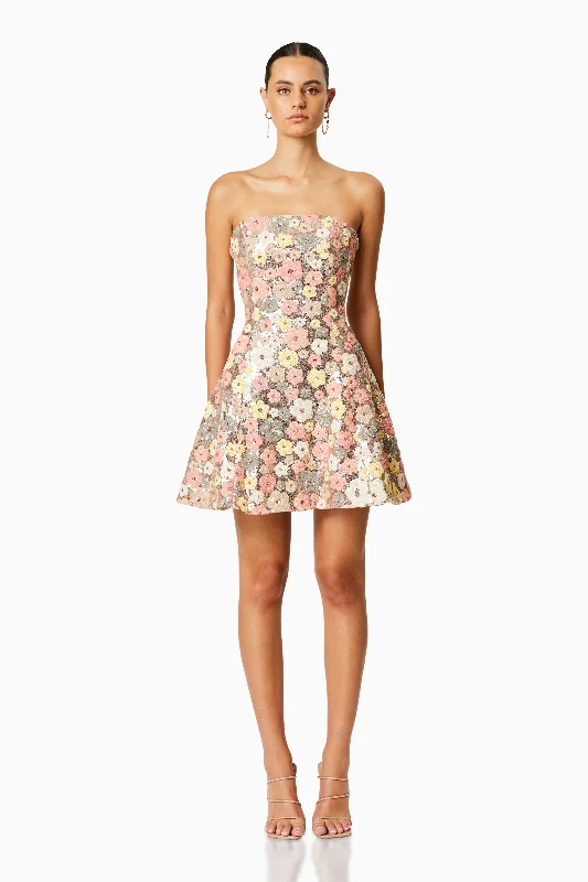 Forsythia Strapless Mini Dress In Multi Trendy A-Line Mini Dress