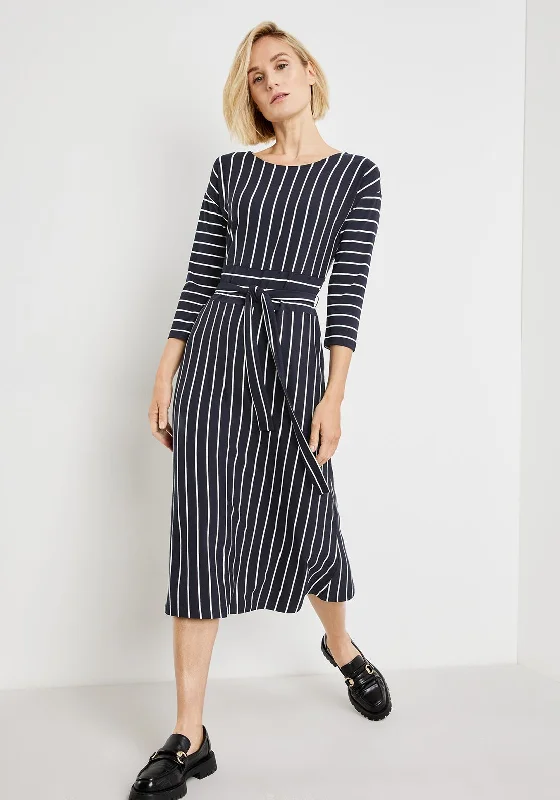 Gerry Weber Striped Midi Dress, Navy & White Elegant Floral Midi Dress