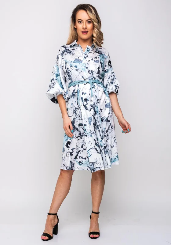 Lily Photographic Print A-Line Midi Dress, Grey Fashionable Plaid Midi Dress