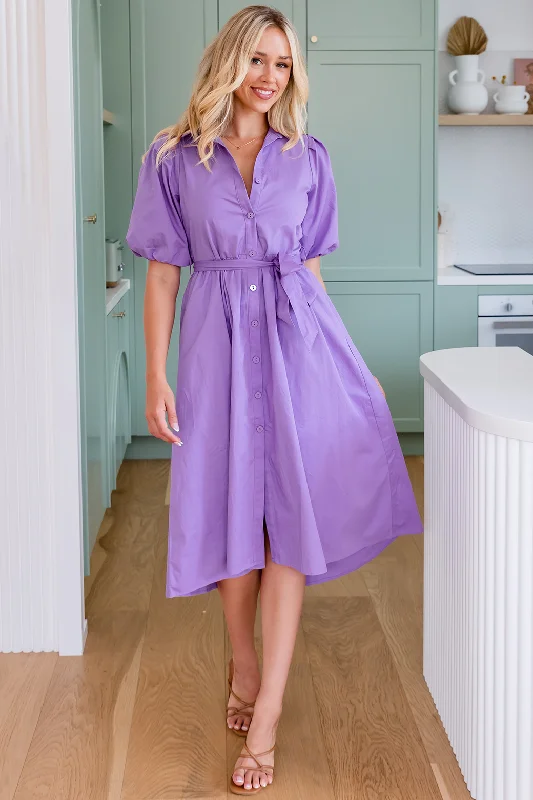 Shannon Midi Dress Lavender Fashionable Shift Midi Dress