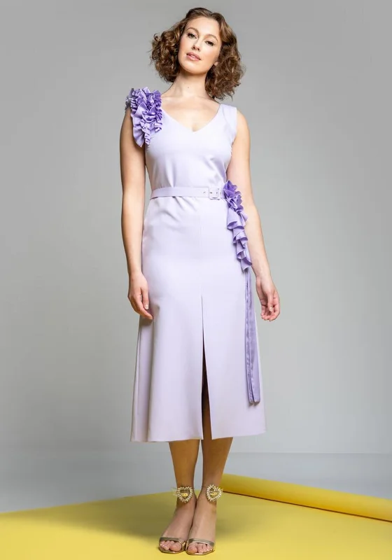 Sisters by Caroline Kilkenny Allie Midi Dress, Lilac Chic Off-Shoulder Midi Dress