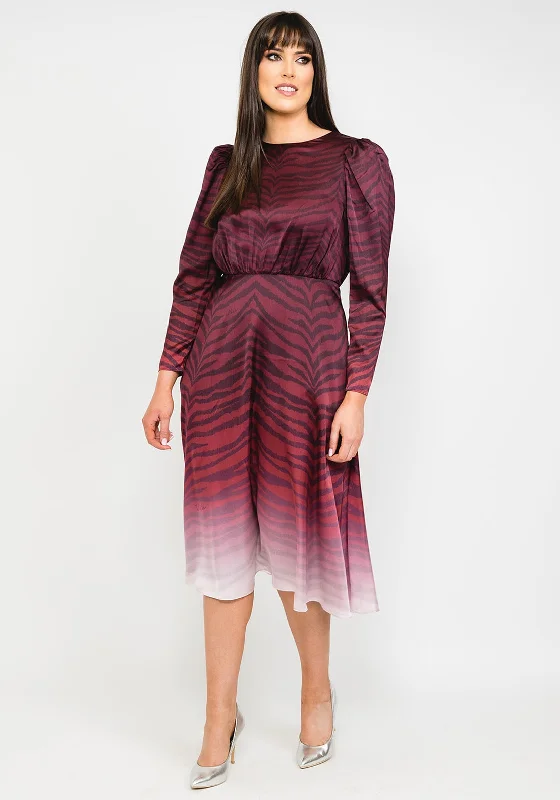 Ted Baker Banarni Zebra Print Midi Dress, Oxblood Chic Lace Detail Midi Dress