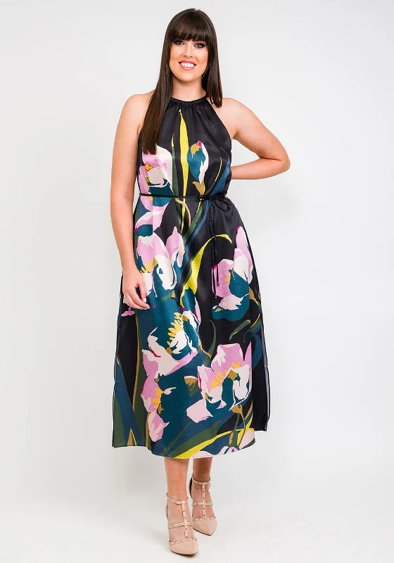 Ted Baker Piana Urban Halter Neck Midi Dress, Black Chic Bohemian Midi Dress