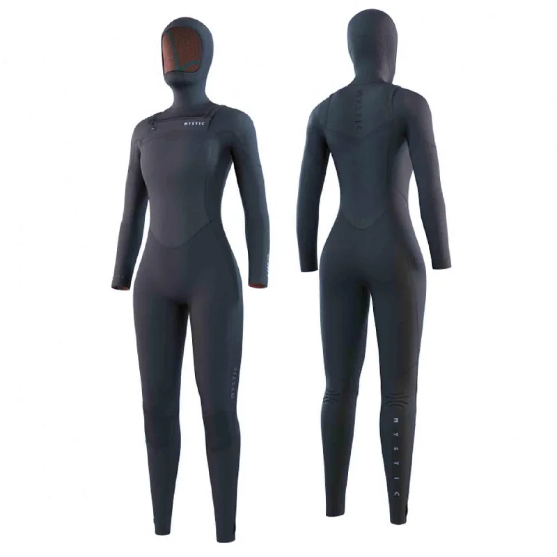 2024 Mystic Gem Hooded 6/4/3mm Women's Winter Wetsuit Hoodie with Ribbed Neckline Snug Warm