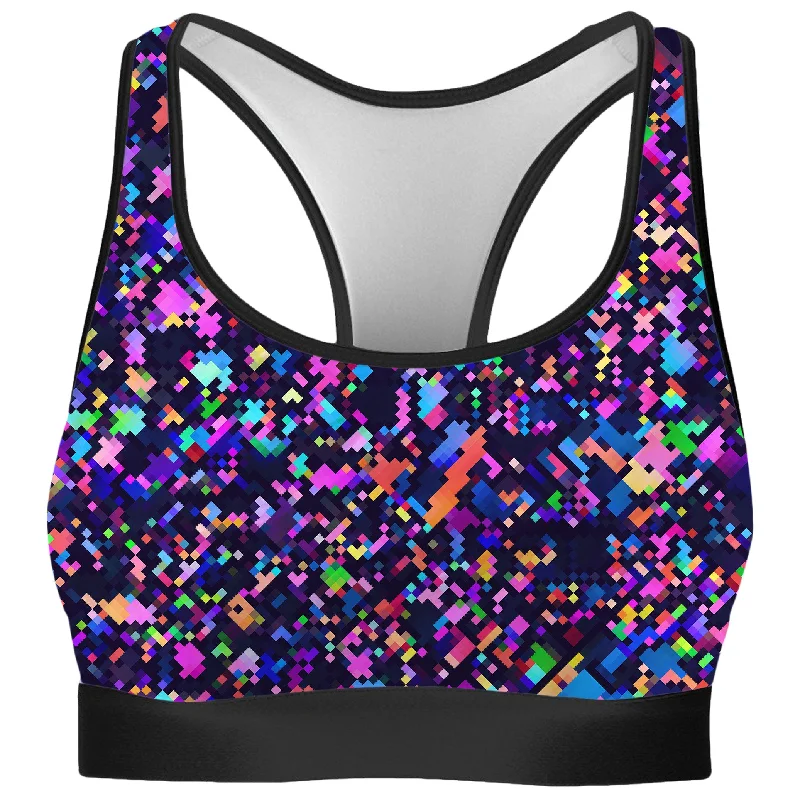 8-Bit Confetti Rave Bra Light Seamless Bra