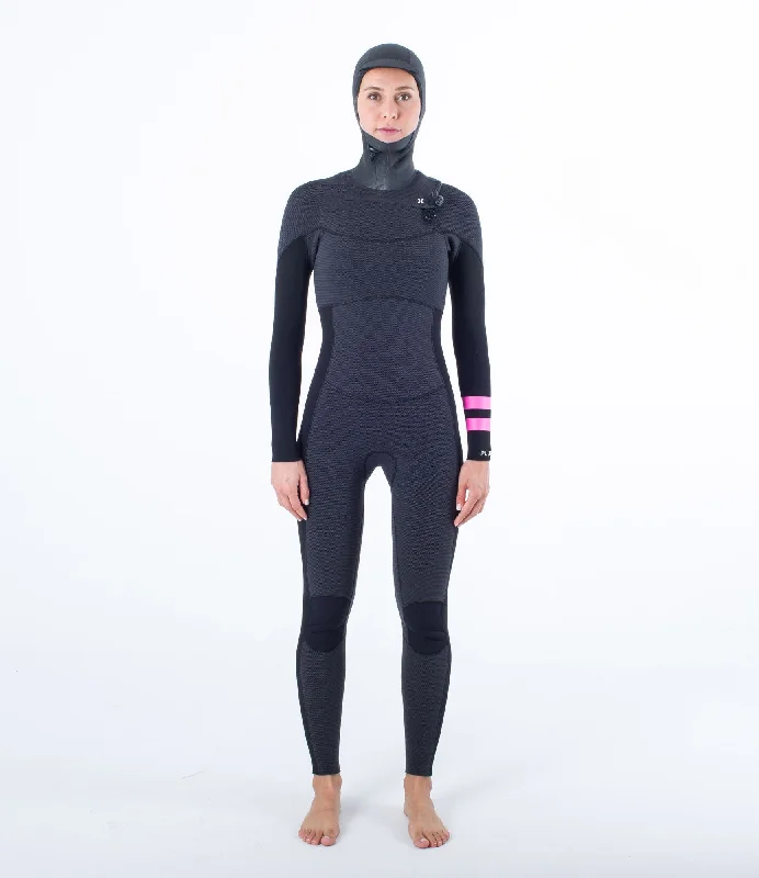 Womens Advantage Plus 5/3 Hooded Fullsuit - Graphite Black Hoodie with Color Block Contrast Stylish