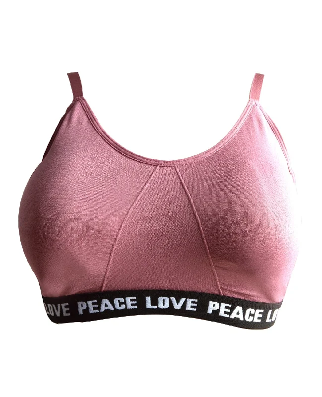 Angelina Peace Love Sports Bra Sleek Push-Up Bra