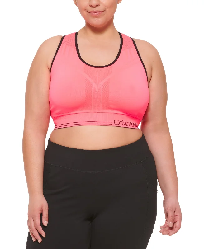 Calvin Klein Performance Plus Size Reversible Medium Impact Sports Bra Cozy Sleep Bra