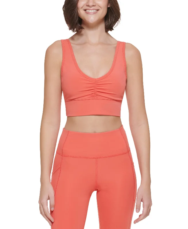 Calvin Klein Performance Ruched Longline Sports Bra Stretchy Full Coverage